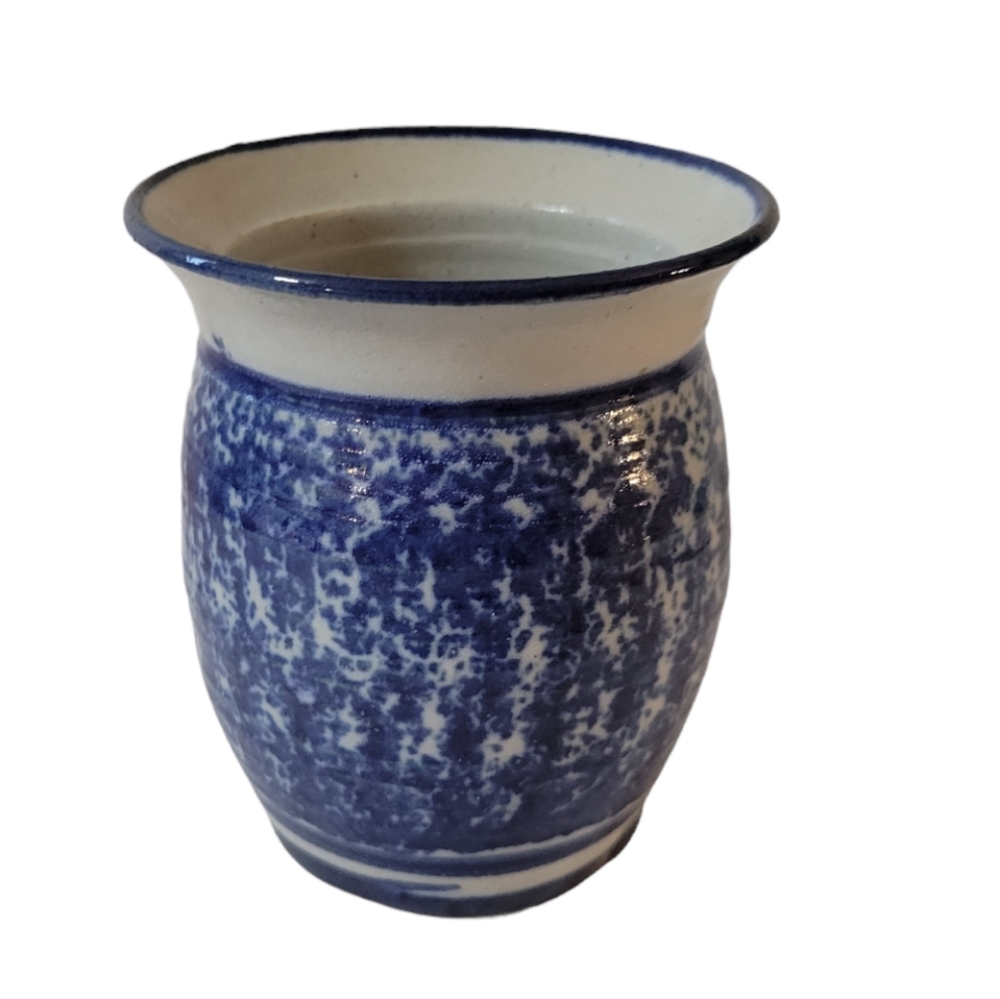 Hand Crafted Pottery Vase Spongeware